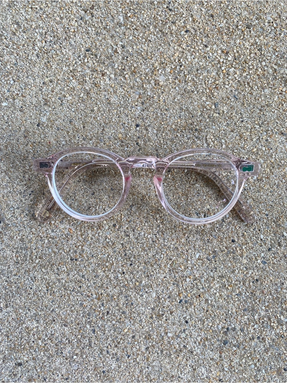 MOSCOT Col blush Miltzen 44 Round Glasses - Translucent Light Pink Frames